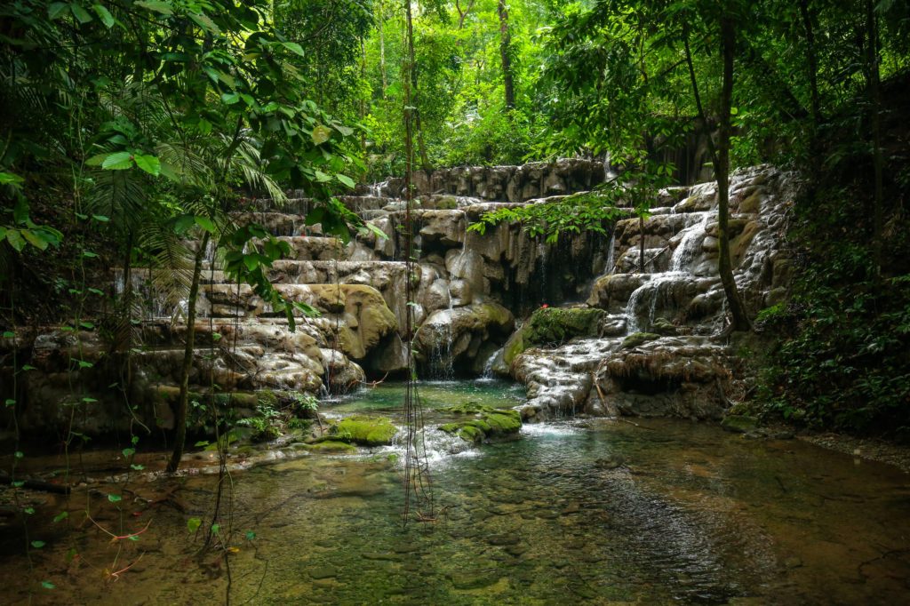 Palenque Waterfalls Mayan Ruins Mexico
