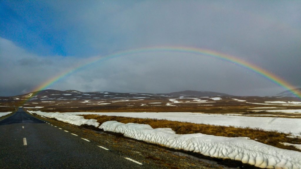 Stekenjokk Rainbow and Fields Vildmarksvägen - Sweden's Wilderness Route