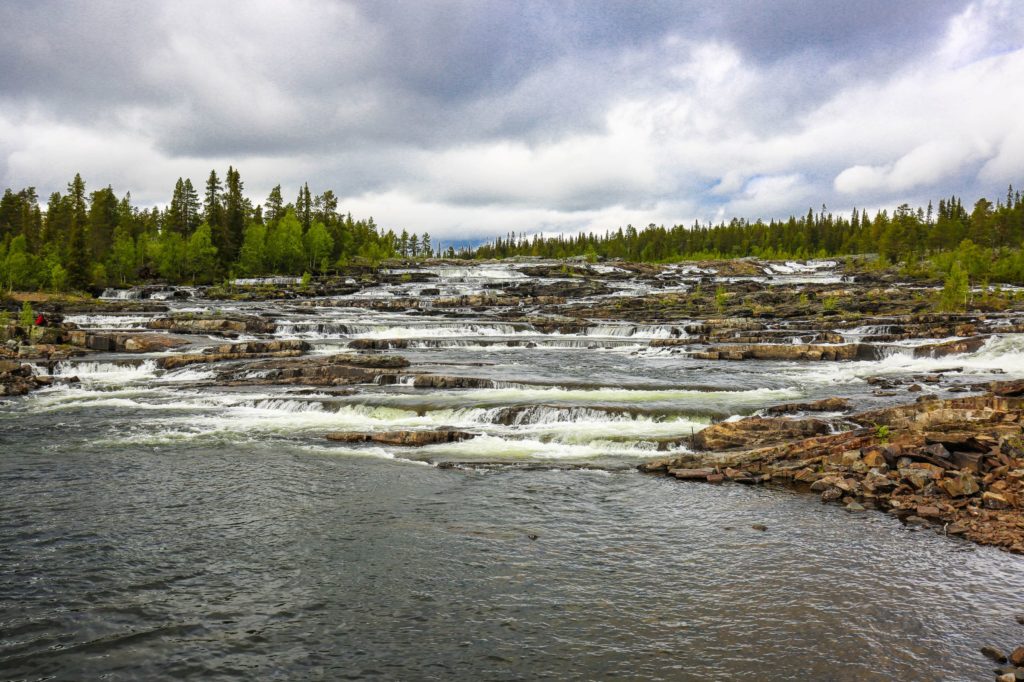 Trappstegsforsen Waterfall Vildmarksvägen - Sweden's Wilderness Route