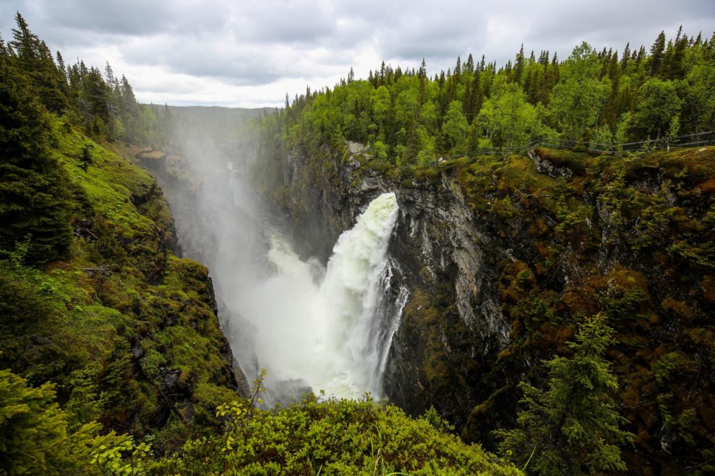 Vildmarksvägen Hällingsåfallet Waterfall Sweden