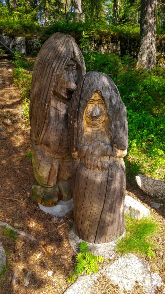 Vilhelmina Enchanted Forest Wooden Statues Lapland Sweden