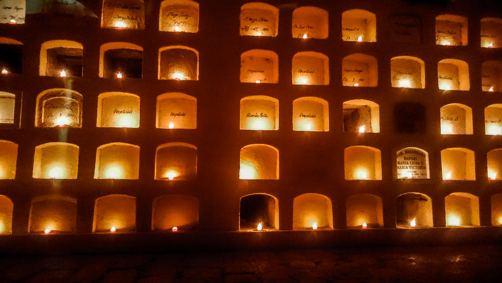 Candles at Oaxaca San Miguel Pantheon General Cemetery
