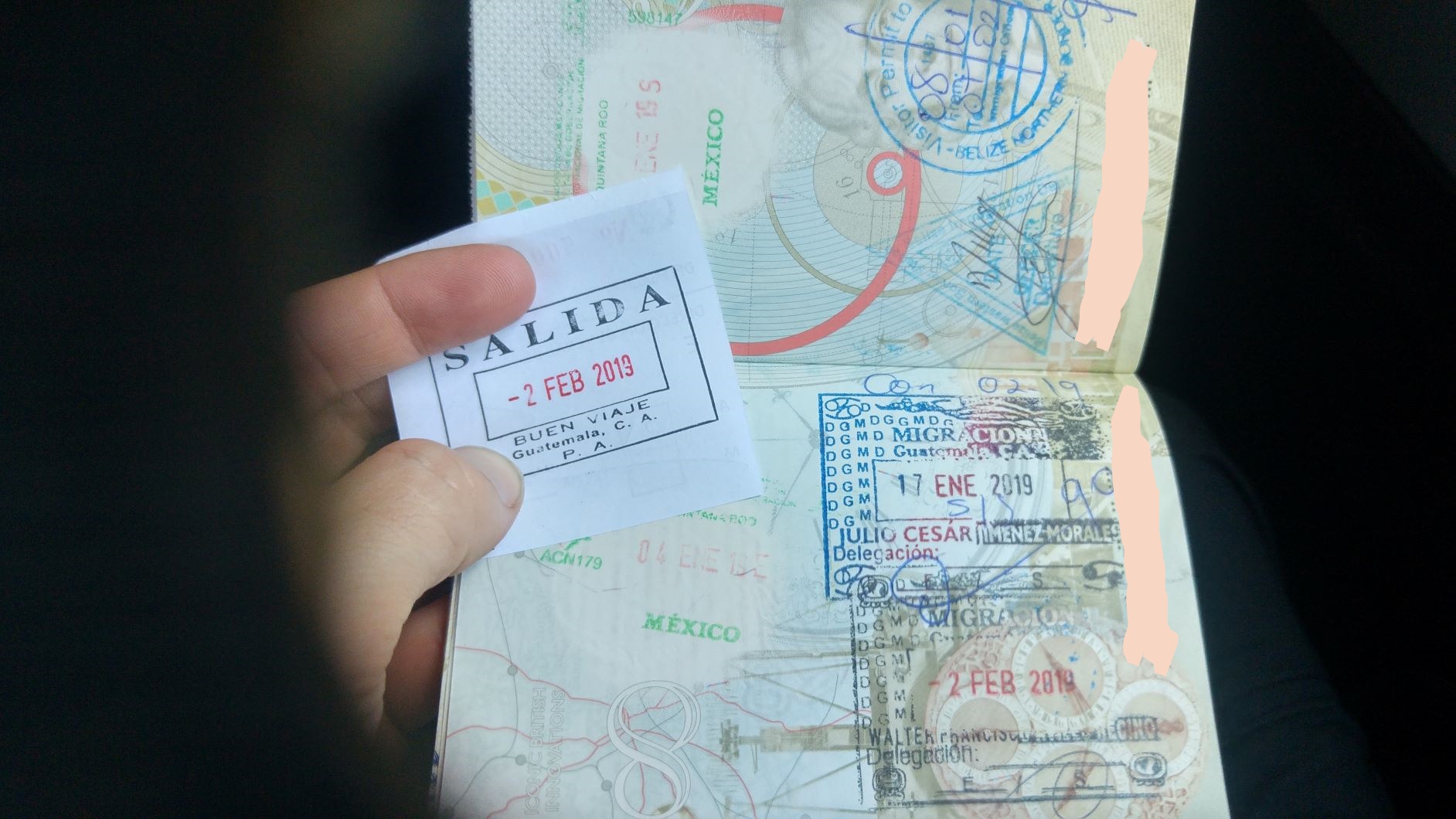 Exit Stamp from Guatemala