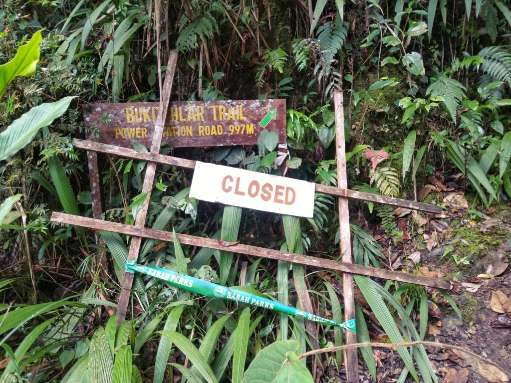 Kinabalu National Park hiking trail closed