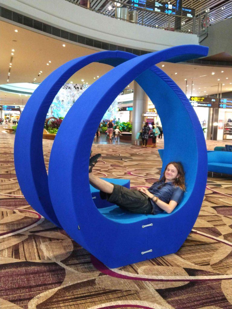 Relaxing novelty chair at Changi Airport