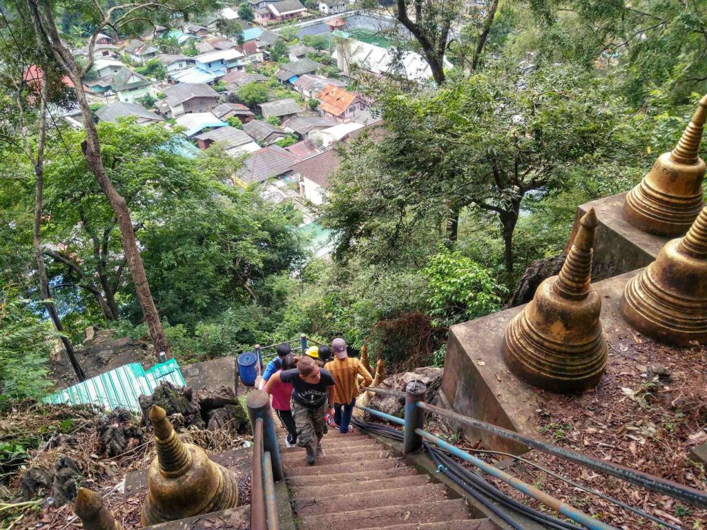 Climbing 1273 steps to Tiger Temple Cave