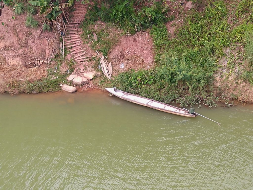 Bomb Boat on the river Thakhek Loop in Laos
