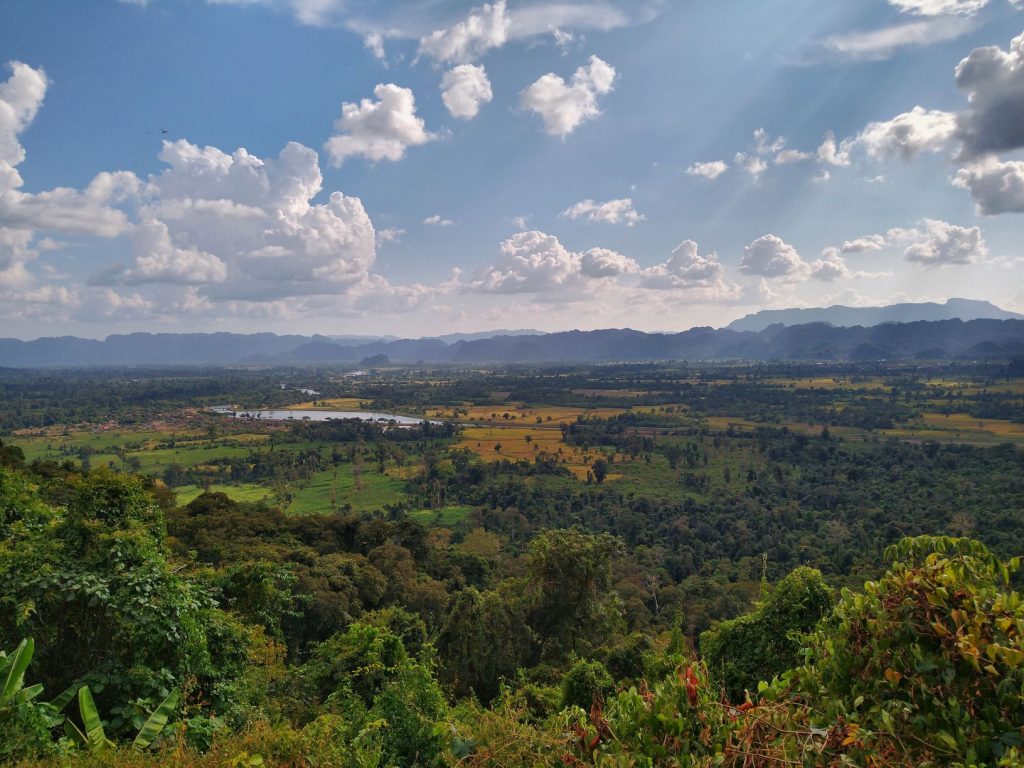 View across fields in Laos